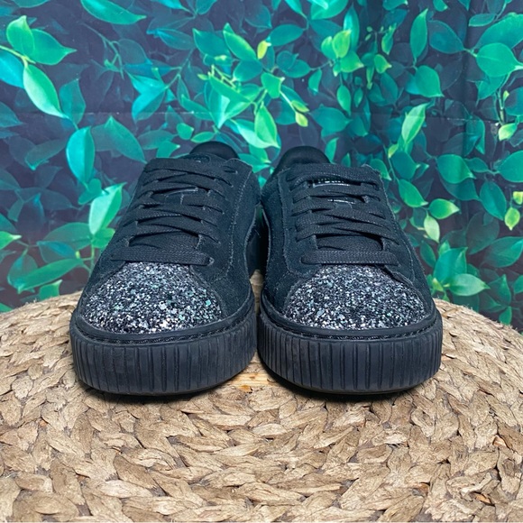 Puma suede crushed gem platform black suede lace sneakers - Picture 2 of 7
